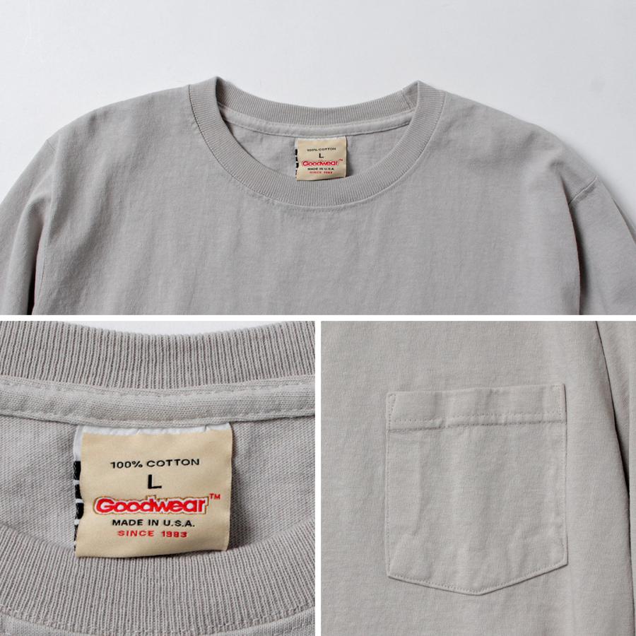GOODWEAR（グッドウェア） クルーネック ポケット Tシャツ 長袖 / メンズ レディース ロンT 無地 ヘビーオンス 厚手 | Goodwear | 23