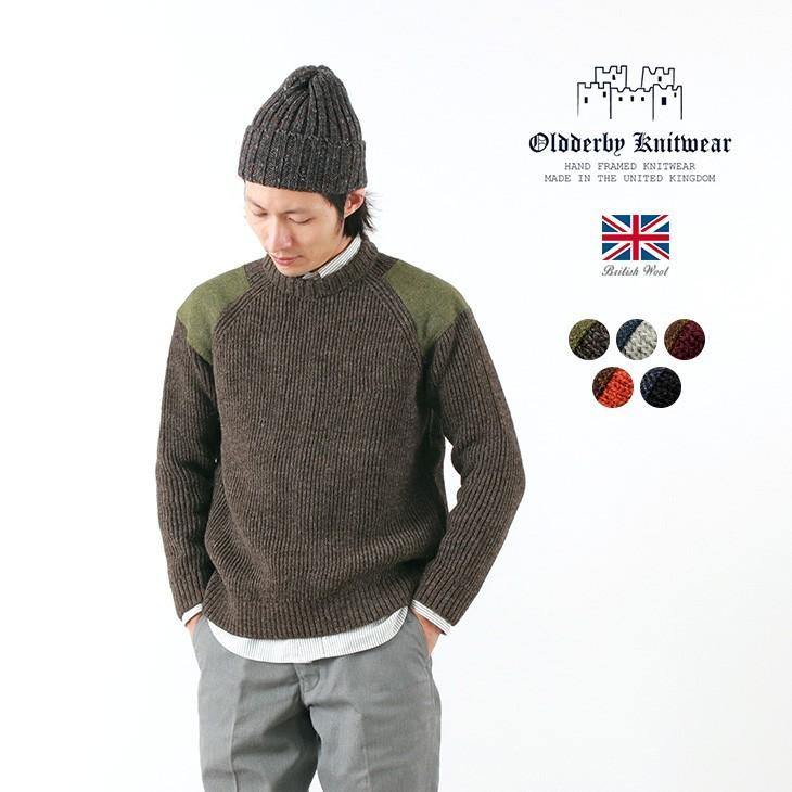 Old Derby Knitwear オールドダービーニットウェア 両畦編み クルー ニット ツイード パッチ メンズ イギリス製 Rococo メンズ ファッション 通販 Paypayモール
