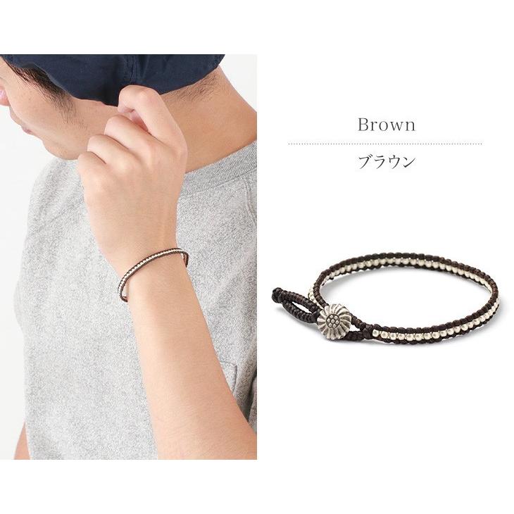 phaduA（パ・ドゥア） ワックスコード シルバー 一連 コンチョ ブレスレット / メンズ / レディース / ペア可 | ROCOCO | 07