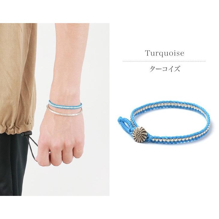 phaduA（パ・ドゥア） ワックスコード シルバー 一連 コンチョ ブレスレット / メンズ / レディース / ペア可 | ROCOCO | 09