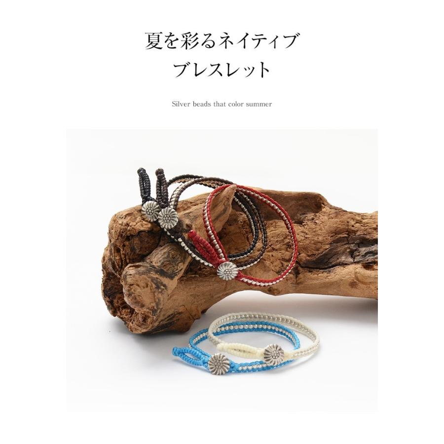 phaduA（パ・ドゥア） ワックスコード シルバー 一連 コンチョ ブレスレット / メンズ / レディース / ペア可 | ROCOCO | 11