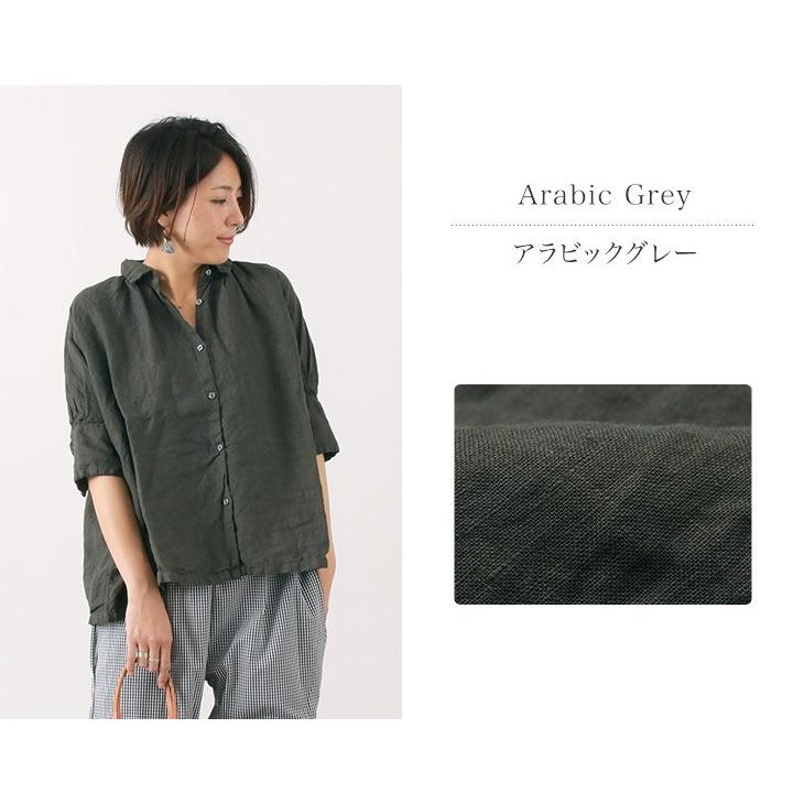 HONNETE（オネット） アイリッシュ リネン ギャザー ブラウス / 5分袖 / レディース / S/SLV GATHER BLOUSE｜rococo｜03