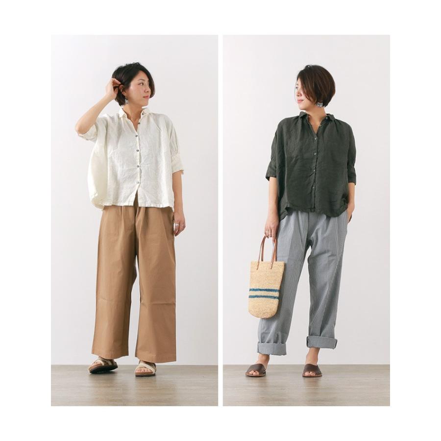 HONNETE（オネット） アイリッシュ リネン ギャザー ブラウス / 5分袖 / レディース / S/SLV GATHER BLOUSE｜rococo｜05