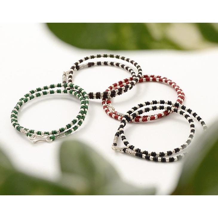 phaduA（パ・ドゥア） Wラップ ワックスコード カレンシルバー ブレスレット / メンズ / レディース / ペア可 | ROCOCO | 15