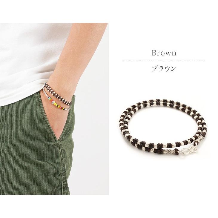 phaduA（パ・ドゥア） Wラップ ワックスコード カレンシルバー ブレスレット / メンズ / レディース / ペア可 | ROCOCO | 06