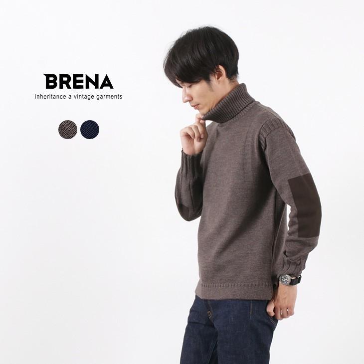 Brena ブレナ タートルネックニット メリノウール メンズ ガンジーセーター エルボーパッチ 日本製 Rococo Paypayモール店 通販 Paypayモール