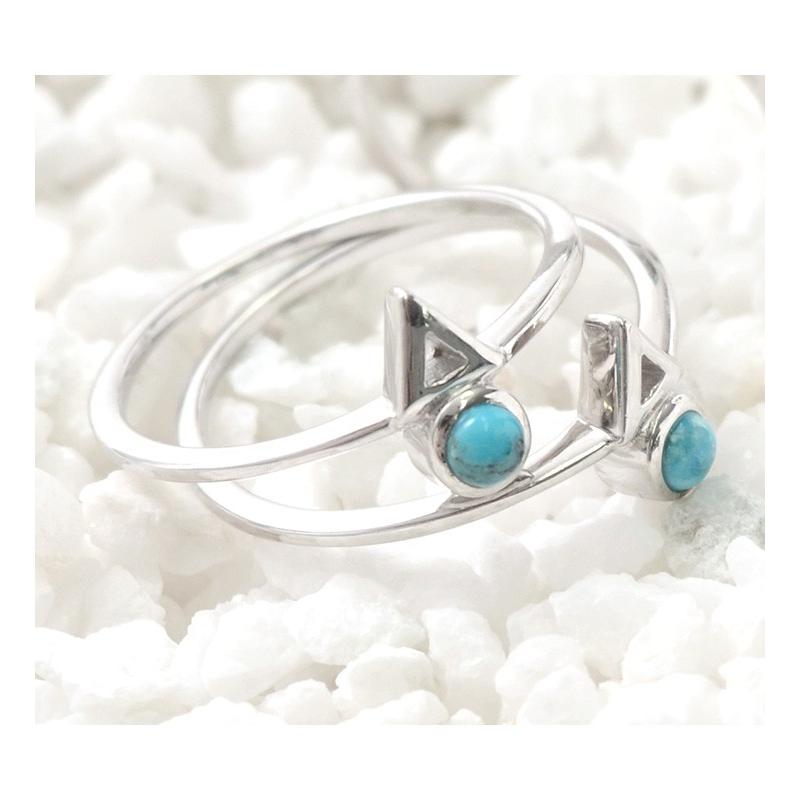 CHALISA T..（チャリッサ・ティー） ターコイズ サークル トライアングル エクストラファイン リング / シルバー925 / 指輪 | ROCOCO | 02