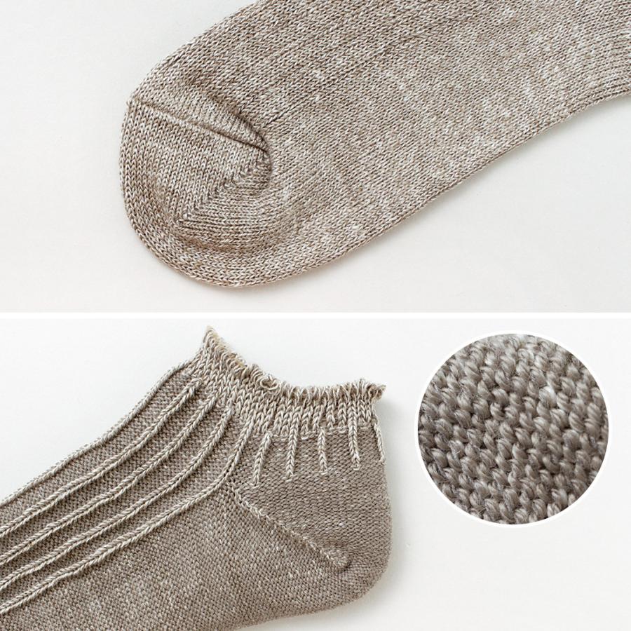 ROTOTO（ロトト） リネン コットン リブソックス ショート / 靴下 くるぶし メンズ レディース 無地 綿 麻 | ROTOTO | 08