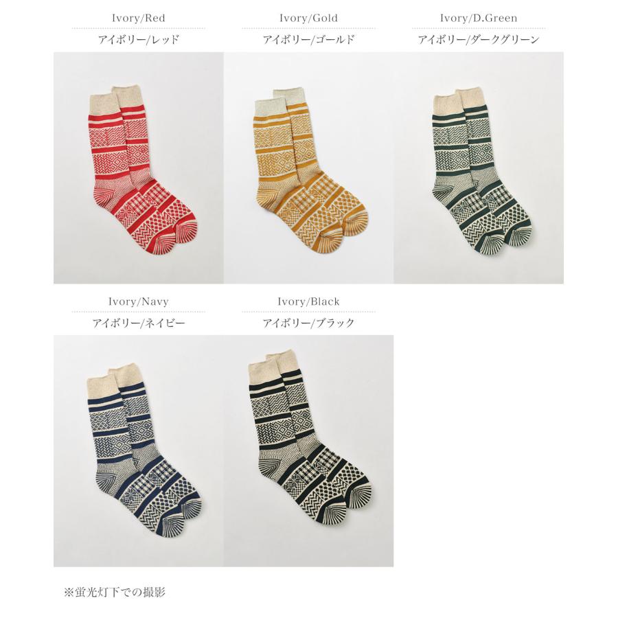 ROTOTO（ロトト） マルチジャガード クルーソックス / 靴下 メンズ レディース ユニセックス 柄 プレゼント ギフト 日本製 | ROTOTO | 06