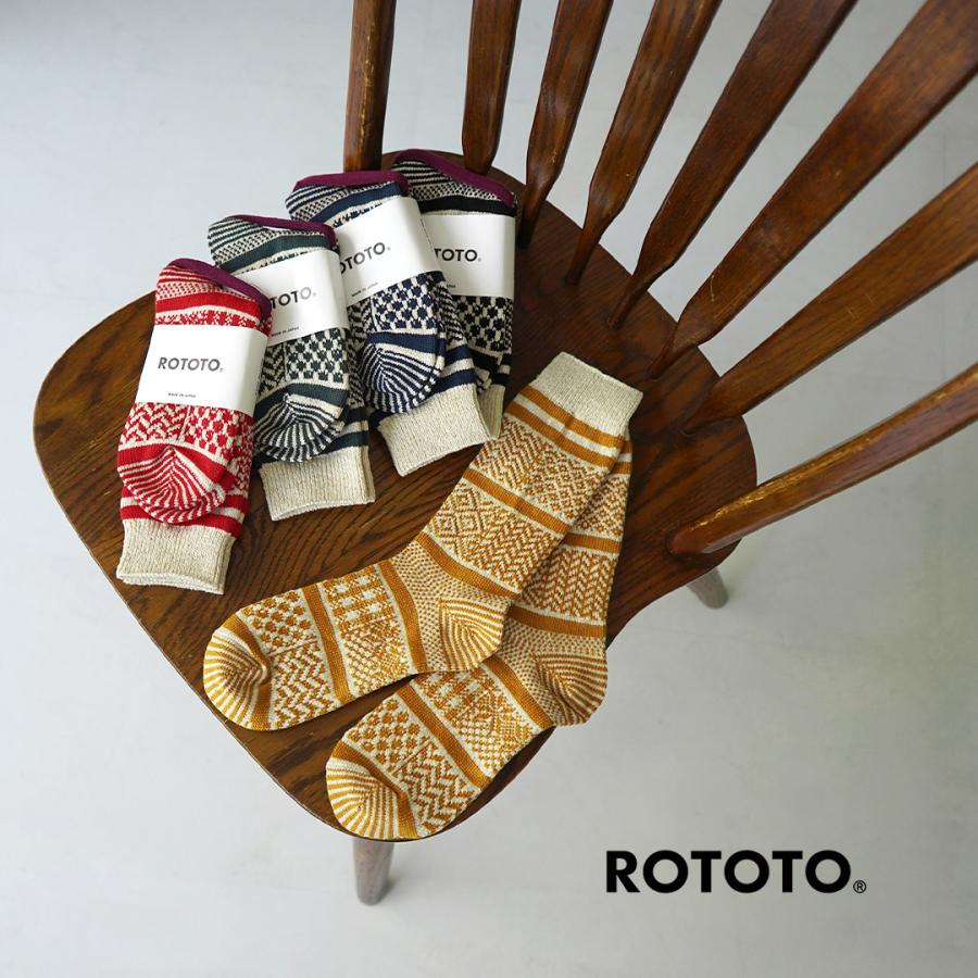 ROTOTO（ロトト） マルチジャガード クルーソックス / 靴下 メンズ レディース ユニセックス 柄 プレゼント ギフト 日本製 | ROTOTO | 09