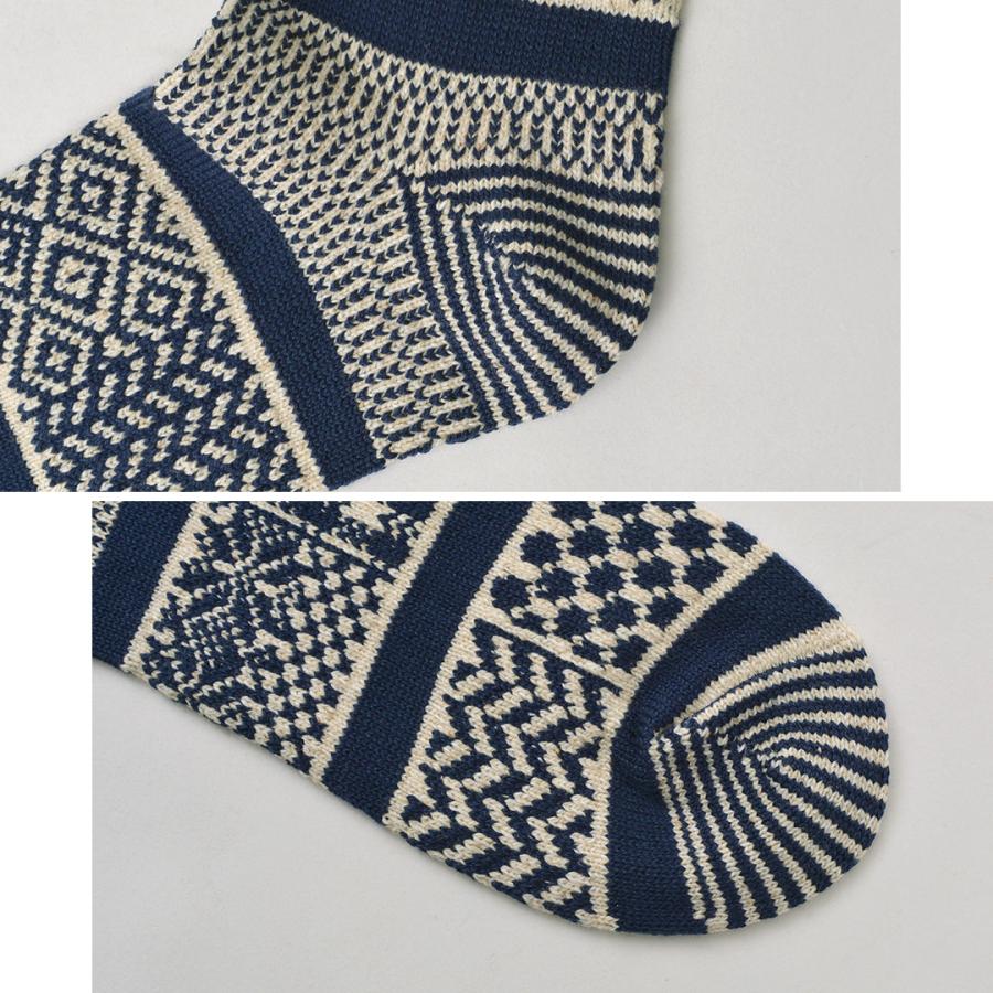 ROTOTO（ロトト） マルチジャガード クルーソックス / 靴下 メンズ レディース ユニセックス 柄 プレゼント ギフト 日本製 | ROTOTO | 13