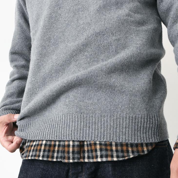 HARLEY OF SCOTLAND（ハーレーオブスコットランド） メリノ カシミヤ クルーネック ニット / メンズ レディース / 無地 OF