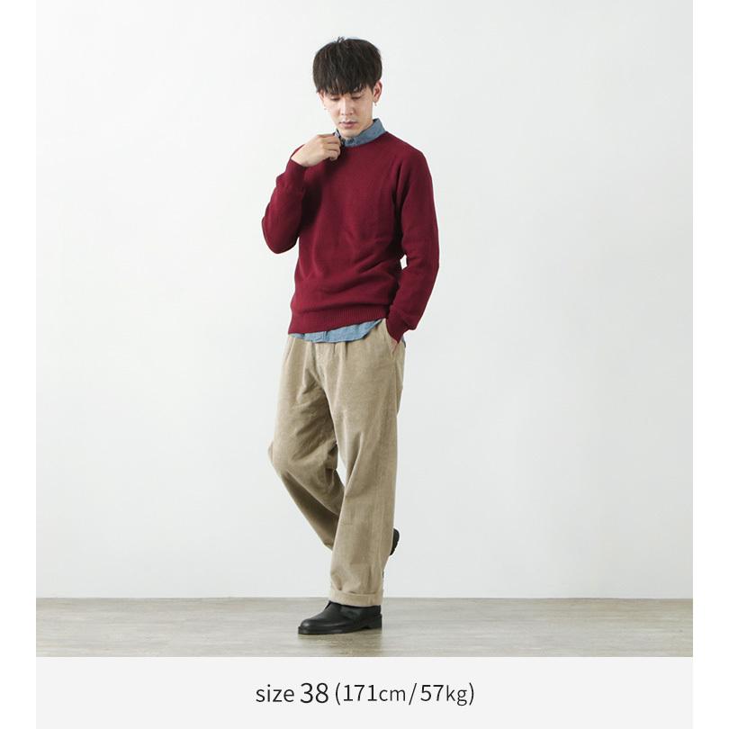 HARLEY OF SCOTLAND（ハーレーオブスコットランド） メリノ カシミヤ クルーネック ニット / メンズ レディース / 無地 OF