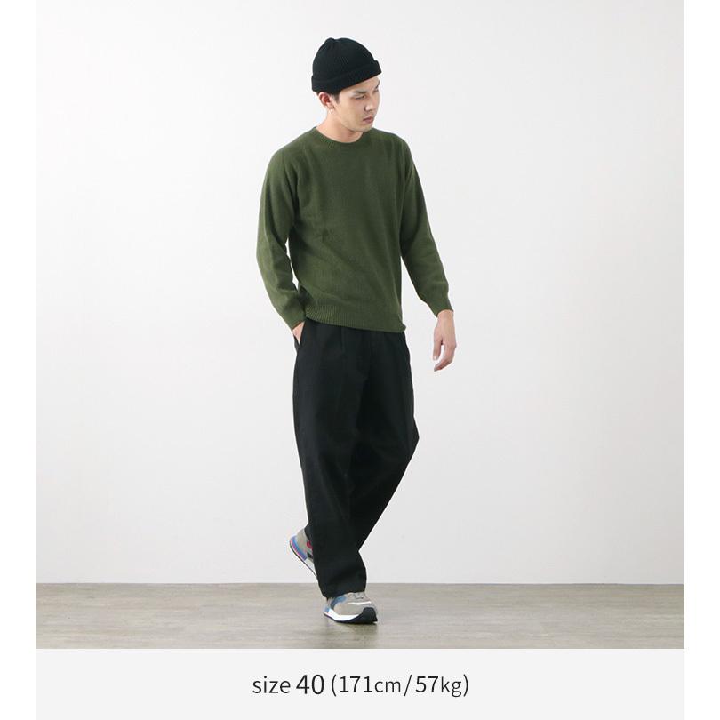 HARLEY OF SCOTLAND（ハーレーオブスコットランド） メリノ カシミヤ クルーネック ニット / メンズ レディース / 無地 OF