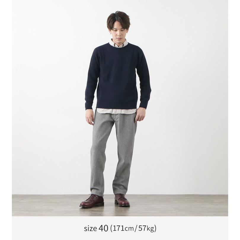 HARLEY OF SCOTLAND（ハーレーオブスコットランド） メリノ カシミヤ クルーネック ニット / メンズ レディース / 無地 OF