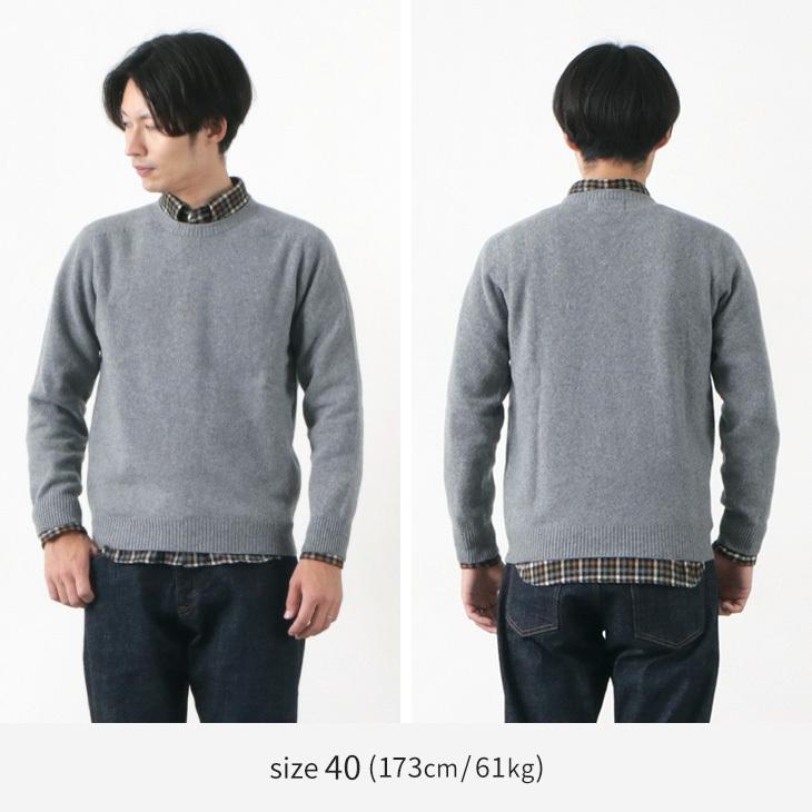 HARLEY OF SCOTLAND（ハーレーオブスコットランド） メリノ カシミヤ クルーネック ニット / メンズ レディース / 無地 OF