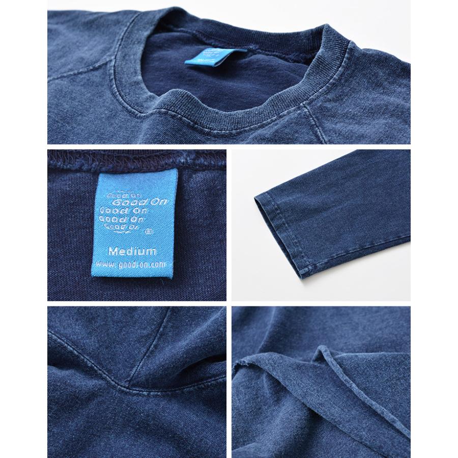 GOOD ON（グッドオン） インディゴシェーブ ベースボール Tシャツ ラグラン / 7分袖 メンズ 無地 ピグメントダイ アメリカ製生地 日本製 | GOOD ON | 09