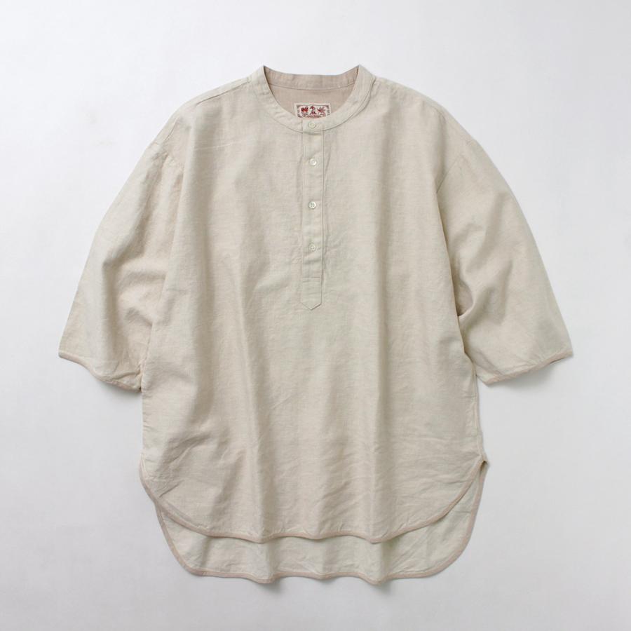 KEMA DESIGNS（ケマデザインズ） リネンコットンクロス ヘンリーネックTシャツ/ 麻 メンズ ハーフ 七分袖 日本製 | kema designs | 04