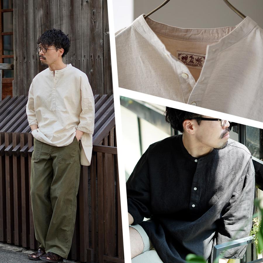 KEMA DESIGNS（ケマデザインズ） リネンコットンクロス ヘンリーネックTシャツ/ 麻 メンズ ハーフ 七分袖 日本製 | kema designs | 07