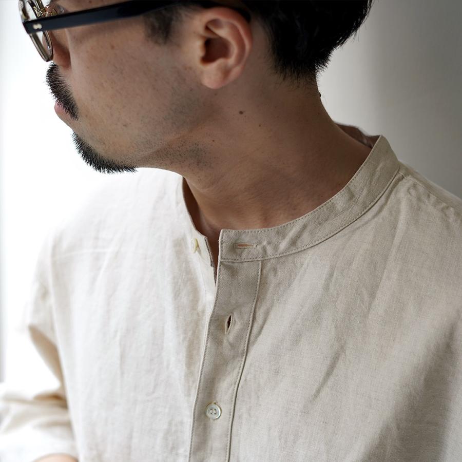KEMA DESIGNS（ケマデザインズ） リネンコットンクロス ヘンリーネックTシャツ/ 麻 メンズ ハーフ 七分袖 日本製 | kema designs | 09
