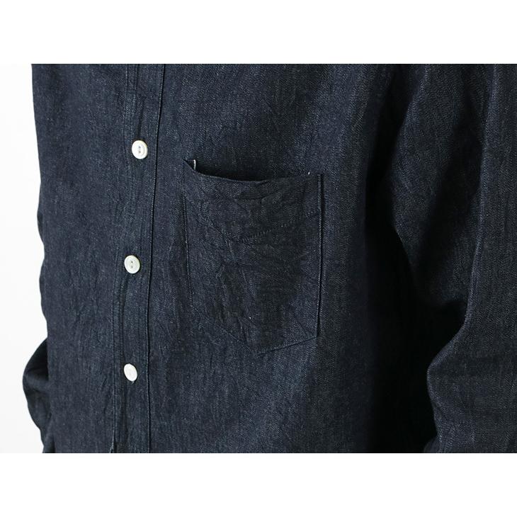FOB FACTORY（FOBファクトリー） F3470 デニム バンドカラー シャツ / メンズ / 長袖 / 無地 | FOB FACTORY | 09