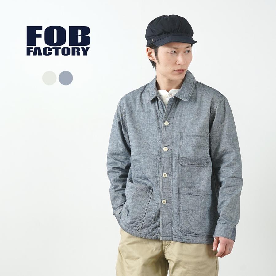 買い取りFOB FACTORY（FOBファクトリー） F2426 コットンリネン ダブルウェーブ シャンブレー ジャケット   リネン   メンズ   日本製