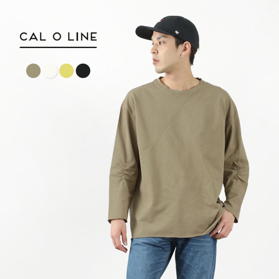 CAL O LINE（キャルオーライン） インレイ ロングスリーブ Tシャツ / メンズ / 9分袖 / カットソー / 無地 / コットン / 日本製｜rococo