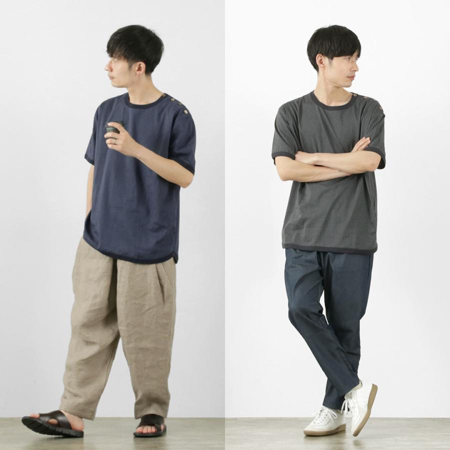 RE MADE IN TOKYO JAPAN（アールイー） リネン クールマックス ボタンバスク / メンズ 半袖 シャツ 麻 COOLMAX 日本製 | Re made in tokyo japan | 08