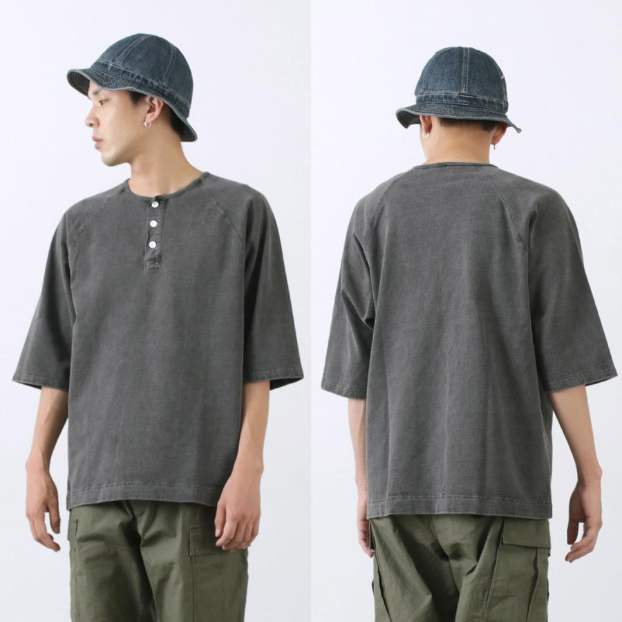 GOOD ON（グッドオン） 別注 ハーフスリーブ ヘビー レトロ ヘンリーネック Tシャツ / ヘビーウェイト メンズ 五分袖 無地 | GOOD ON | 19