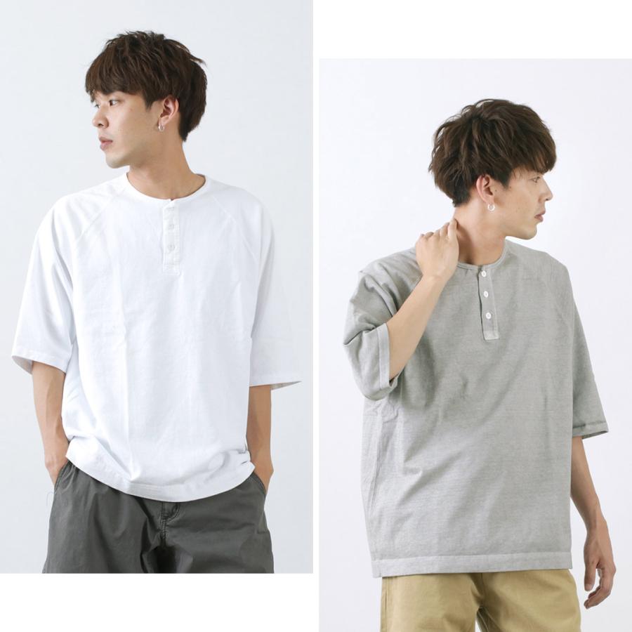 GOOD ON（グッドオン） 別注 ハーフスリーブ ヘビー レトロ ヘンリーネック Tシャツ / ヘビーウェイト メンズ 五分袖 無地 | GOOD ON | 21