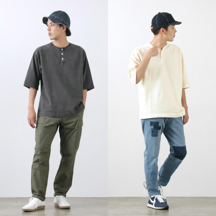 GOOD ON（グッドオン） 別注 ハーフスリーブ ヘビー レトロ ヘンリーネック Tシャツ / ヘビーウェイト メンズ 五分袖 無地 | GOOD ON | 14