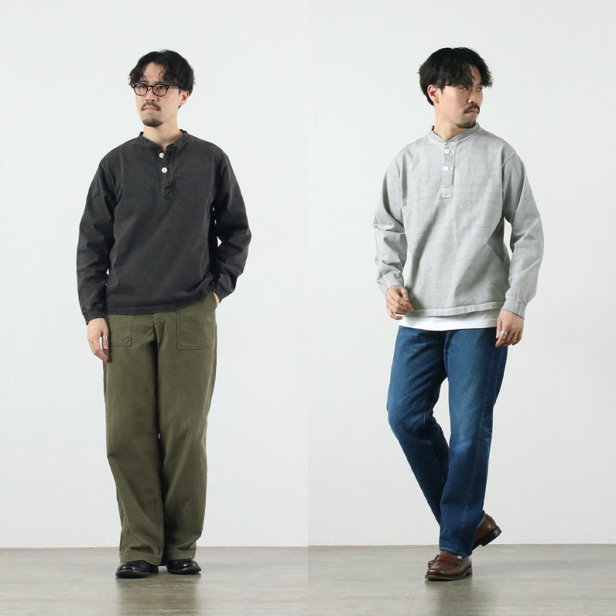 GOOD ON（グッドオン） ロングスリーブ ヘビー ヘンリーTシャツ / メンズ カットソー 長袖 無地 ピグメントダイ USAコットン | GOOD ON | 20