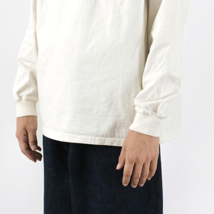 モックネックポケット付きシャツ（黒・白） Goodwear（グッドウェア） ロングスリーブ モックネック ポケットT