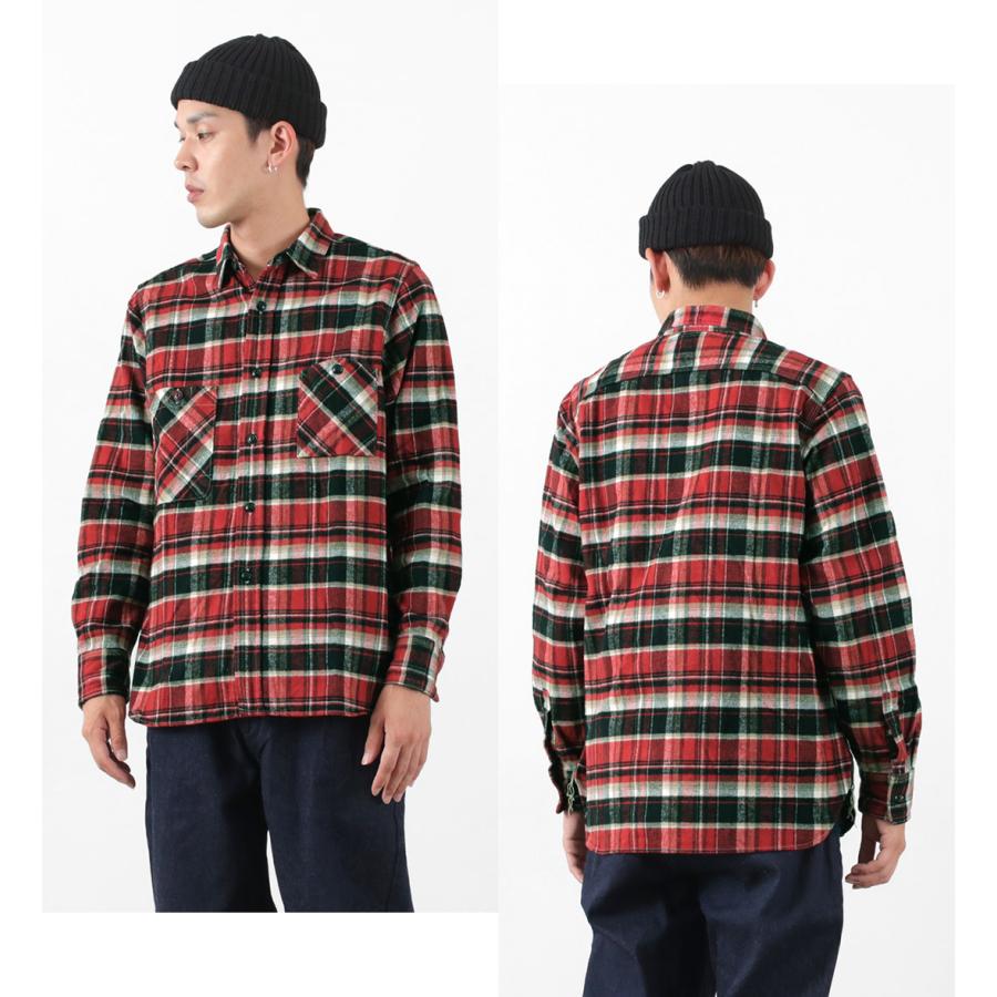 FOB FACTORY（FOBファクトリー） F3481 ヘビー ネル ワークシャツ メンズ ライトアウター シャツジャケット 長袖 | FOB FACTORY | 10