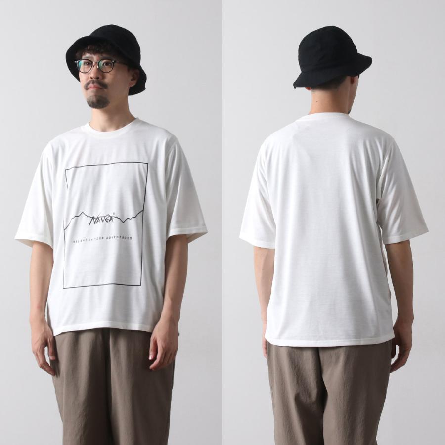 NANGA（ナンガ） ドライミックス フレームロゴTシャツ / メンズ 半袖 プリント 吸水速乾 UVカット 毛玉防止 | NANGA | 15