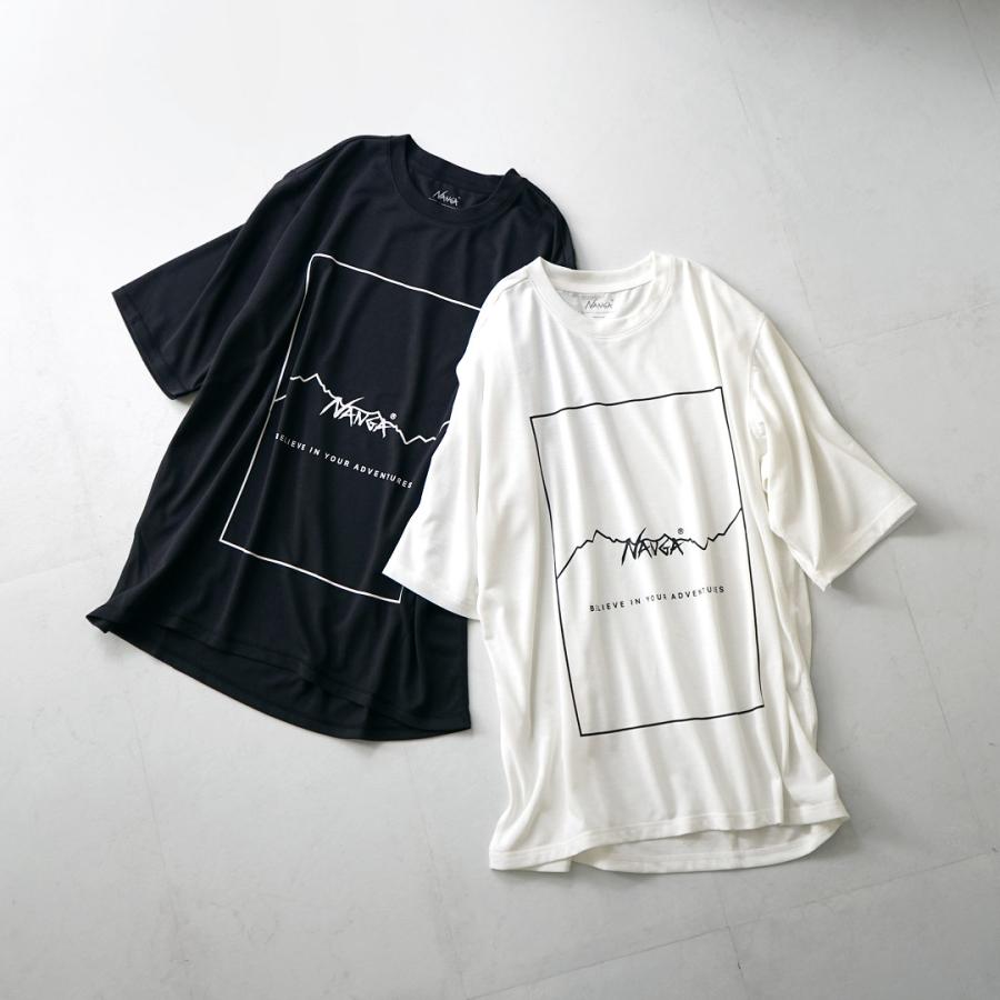 NANGA（ナンガ） ドライミックス フレームロゴTシャツ / メンズ 半袖 プリント 吸水速乾 UVカット 毛玉防止 | NANGA | 04