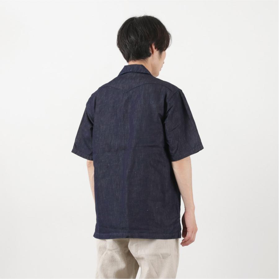 FOB FACTORY（FOBファクトリー） F3491 キューバシャツ / 半袖 メンズ デニムシャツ 麻 日本製 CUBA SHIRT | FOB FACTORY | 13