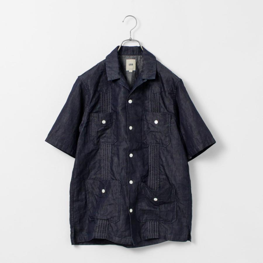 FOB FACTORY（FOBファクトリー） F3491 キューバシャツ / 半袖 メンズ デニムシャツ 麻 日本製 CUBA SHIRT | FOB FACTORY | 05