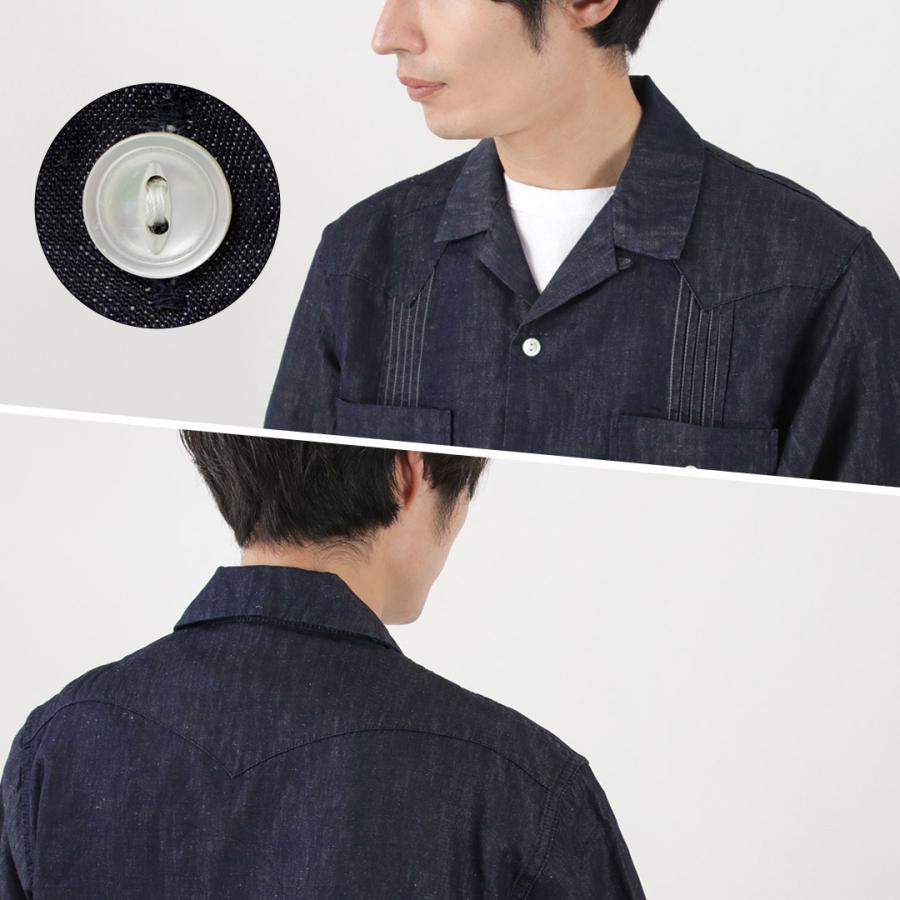 FOB FACTORY（FOBファクトリー） F3491 キューバシャツ / 半袖 メンズ デニムシャツ 麻 日本製 CUBA SHIRT | FOB FACTORY | 10