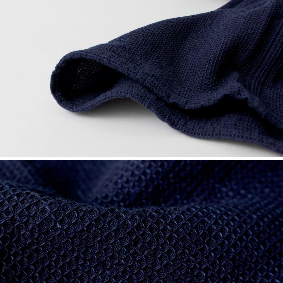 FOB FACTORY（FOBファクトリー） F3493 インディゴ ワッフル Tシャツ / トップス 半袖 メンズ ヘンリーネック 日本製 | FOB FACTORY | 04