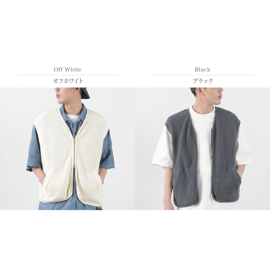 SI（エスアイ） ワッフル ジップ ベスト / メンズ サーマル 綿 コットン ダブルジップ | Si | 03