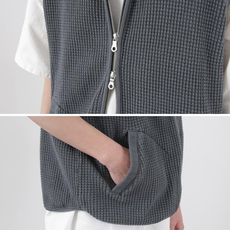 SI（エスアイ） ワッフル ジップ ベスト / メンズ サーマル 綿 コットン ダブルジップ | Si | 09