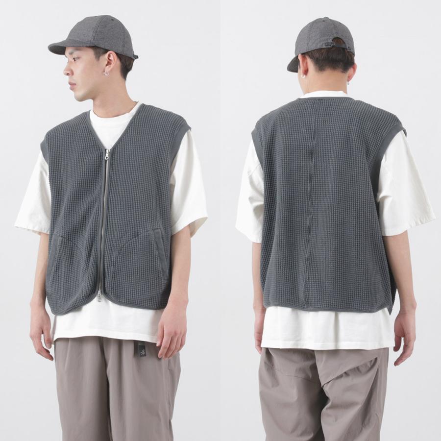 SI（エスアイ） ワッフル ジップ ベスト / メンズ サーマル 綿 コットン ダブルジップ | Si | 11