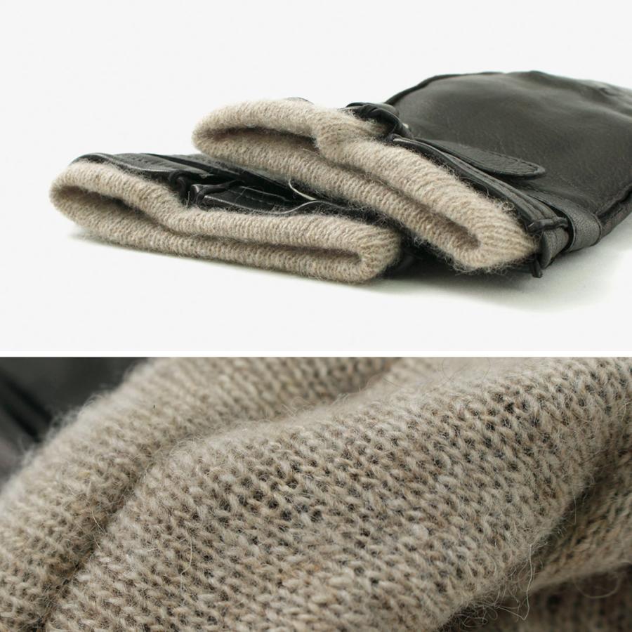 GLOVES（グローブス） メンズ タッチ ラムスキン リングベルト グローブ / 本革 手袋 スマホ対応 ラムレザー ウール | GLOVES | 07