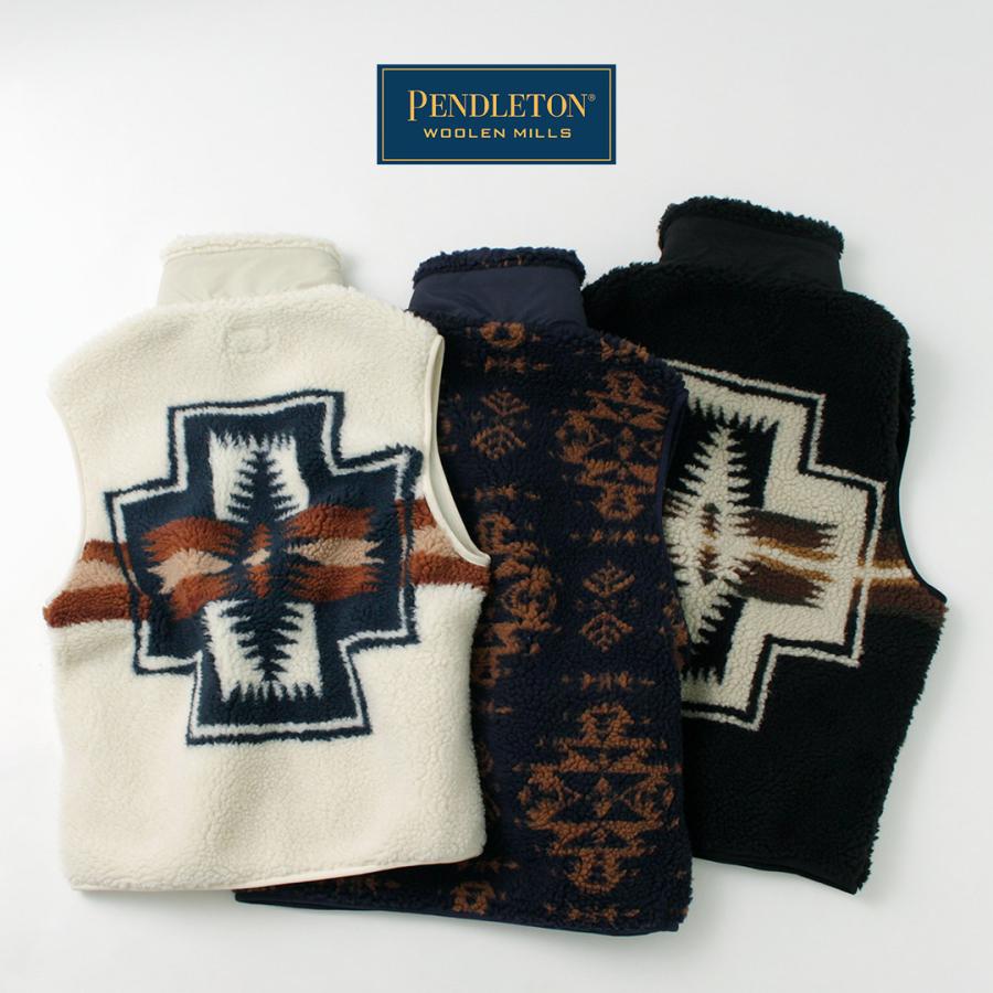 PENDLETON（ペンドルトン） ボア スタンドベスト / メンズ レディース ユニセックス プリント 柄