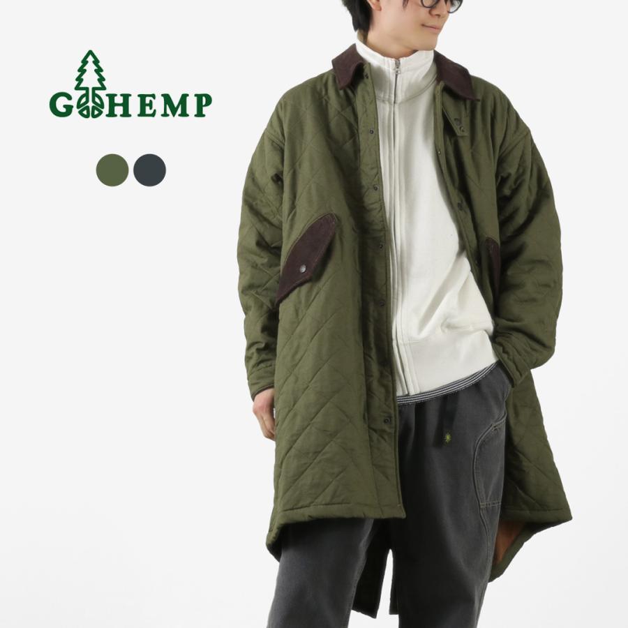 GOHEMP（ゴーヘンプ） サープラス ジョッキーコート / メンズ ロング ジャケット ヘンプコットン キルティング フリース | GOHEMP