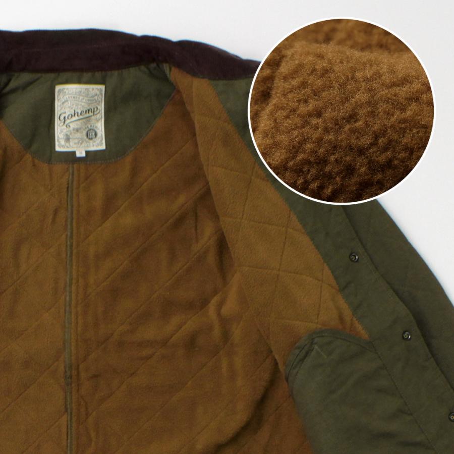 GOHEMP（ゴーヘンプ） サープラス ジョッキーコート / メンズ ロング ジャケット ヘンプコットン キルティング フリース | GOHEMP | 08