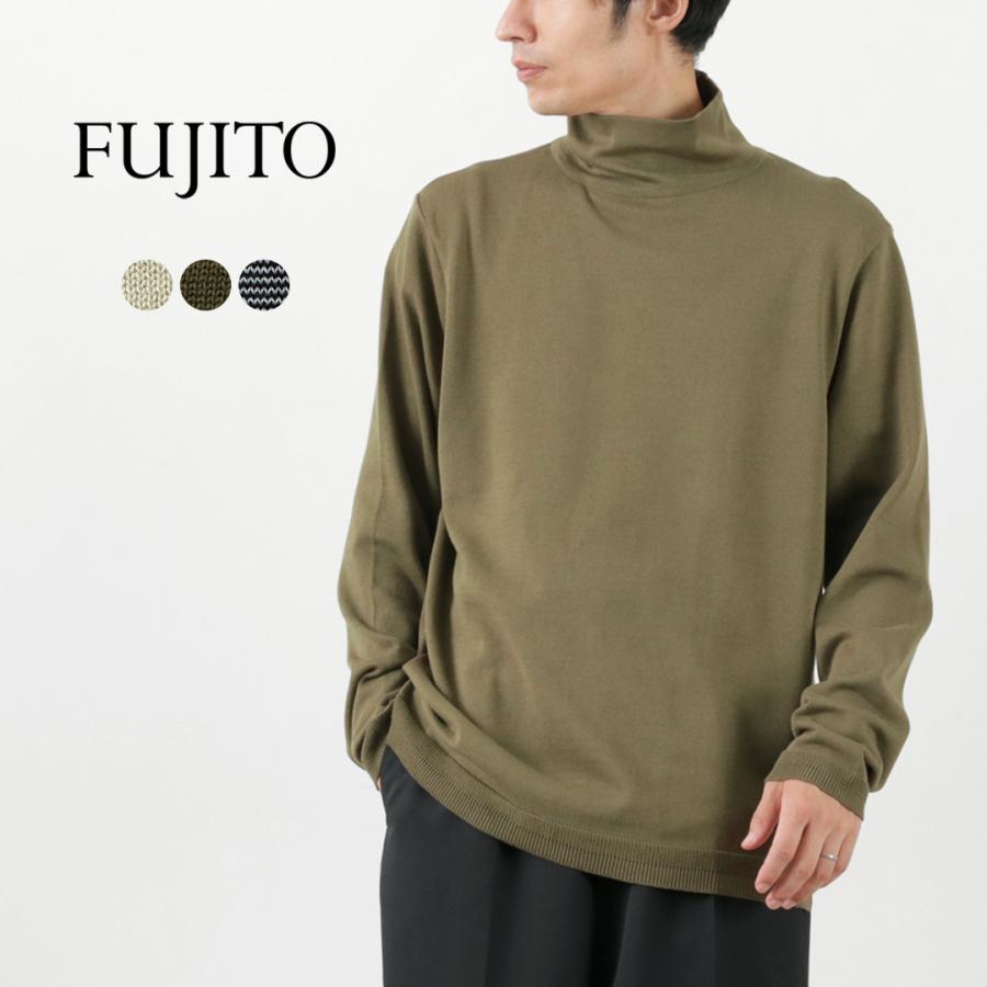 FUJITO（フジト） タートルネックニット / ハイネック 綿 コットン 長袖 メンズ 日本製 | FUJITO