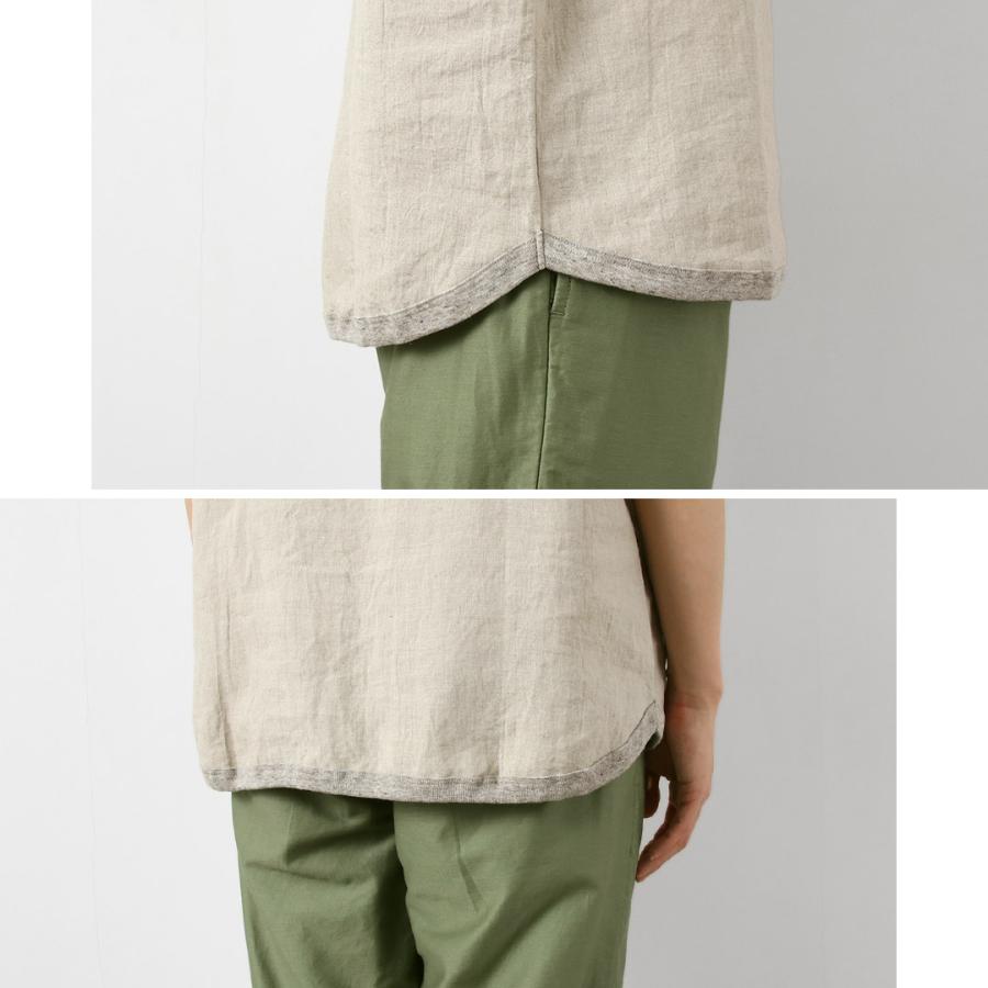 RE MADE IN TOKYO JAPAN（アールイー） フレンチリネン ヘンリーネック Tシャツ / メンズ トップス 半袖 5分袖 麻 | Re made in tokyo japan | 14