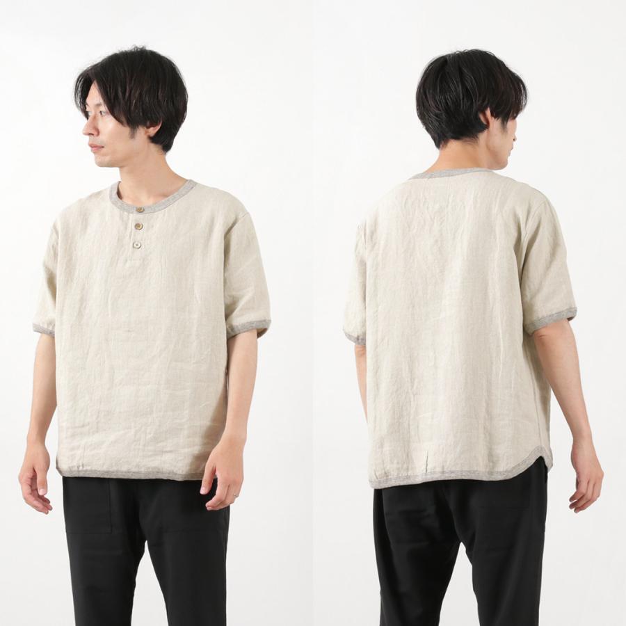 ヘンリーシャツ　フレンチリネン　homies京都　ヴィンテージ 1930s~ Vintage French Linen Henley Tee 〝HOMIES Original